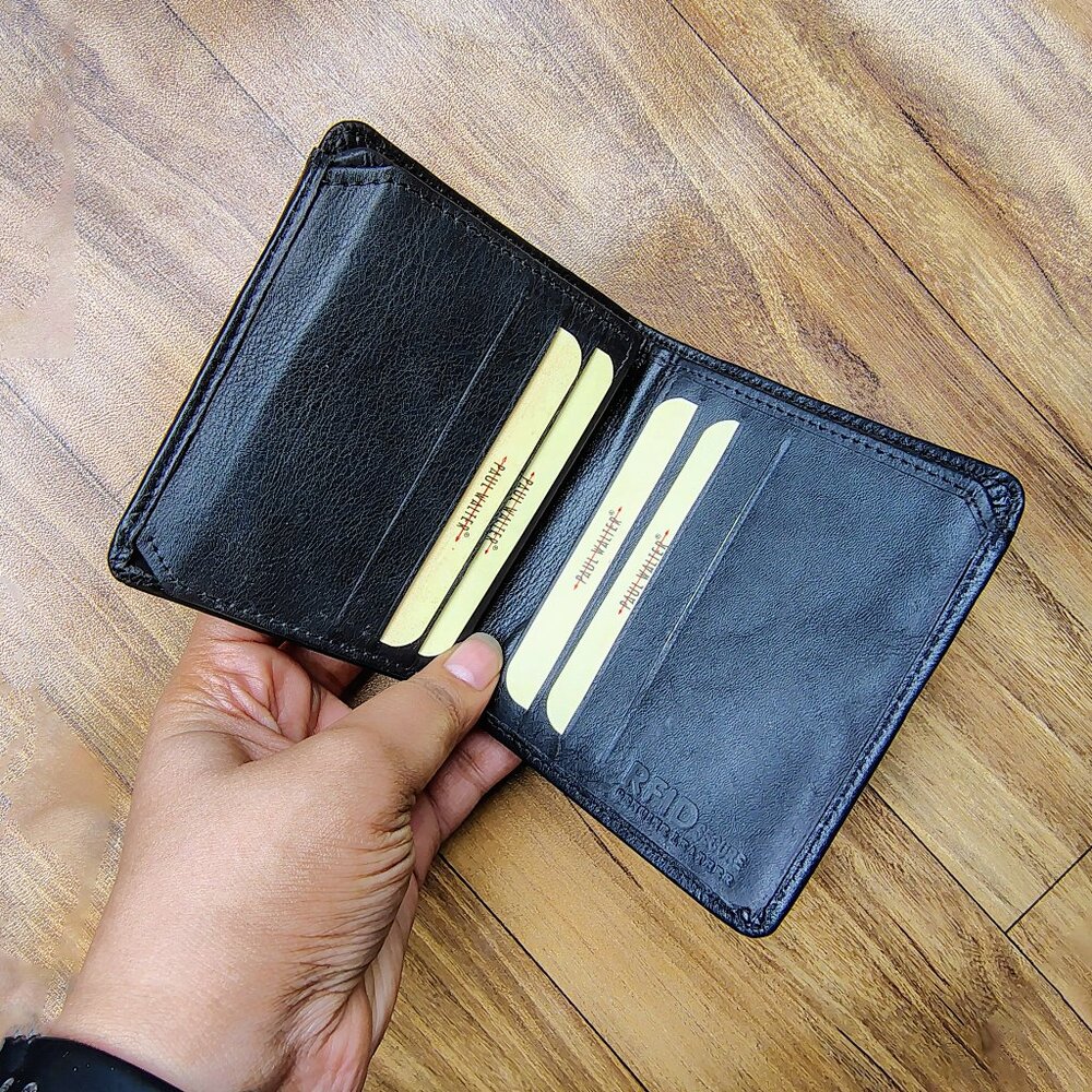 Leather Department of Corrections Officer Bi-Fold Black Badge Wallet - Picture 5 of 8